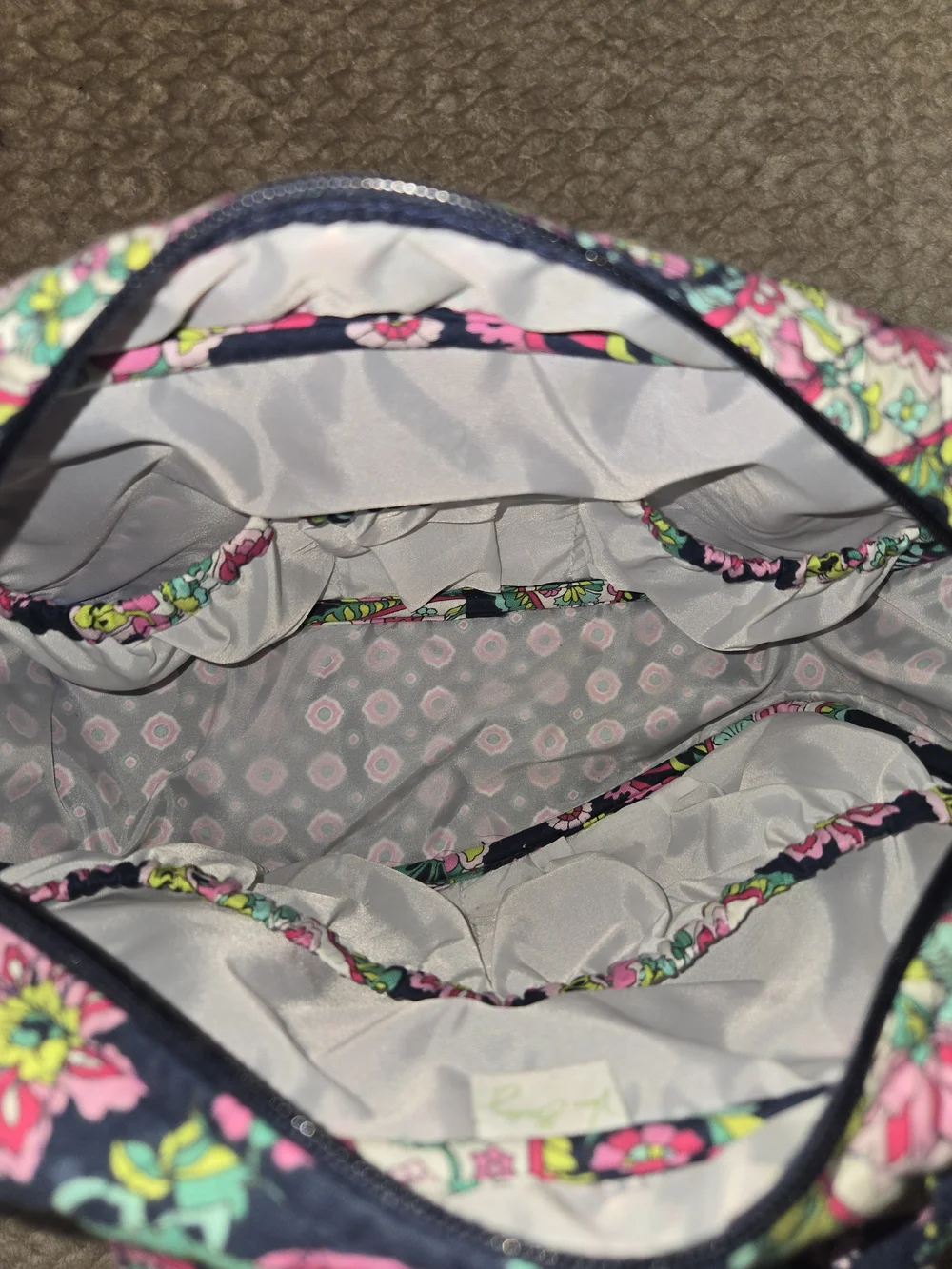 Vera Bradley Grand Cosmetic Bag Floral Quilted Travel Case